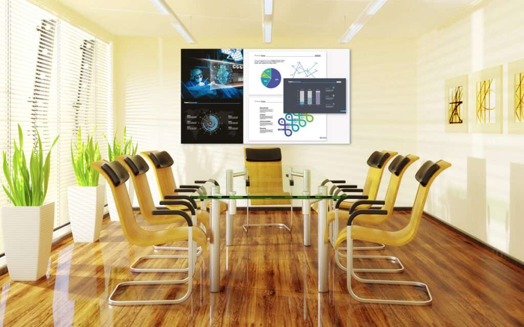 Konferenzraum mit Display-Anwendung (Foto: Panasonic)