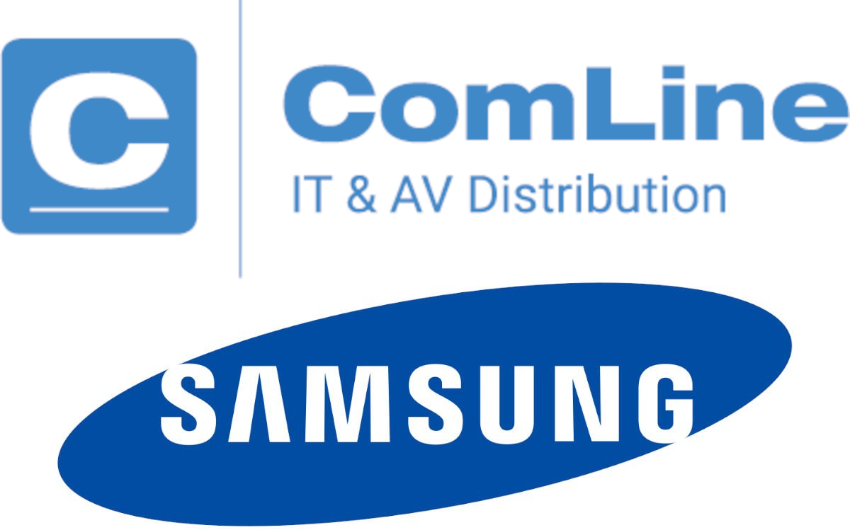 Comline wird zum Distributor von Samsung für LED-, Signage- und Display-Lösungen. (Logos: Comline & Samsung)