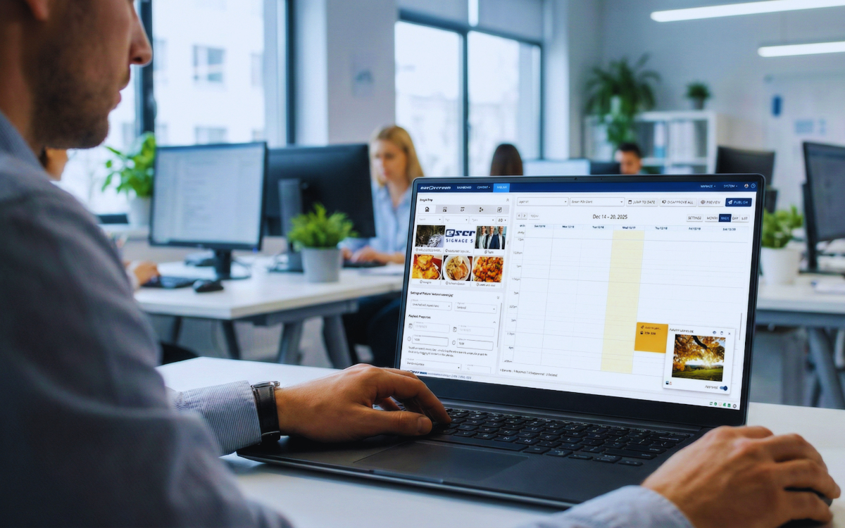 Im Webinterface von Easescreen ist nun auch die Kalenderfunktion sichtbar. (Bild: Easescreen)