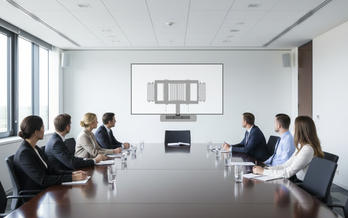 Peerless-AV zeigt auf der ISE 2026 seine neue Scissor-Wandhalterung. (Foto: Peerless-AV) 