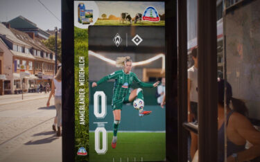 Gemeinsam mit Ammerländer und Walldecaux zeigt Werder Bremen die Spiele der Werderfrauen auf digitalen Screens als Live-Ticker. (Foto: WallDecaux)