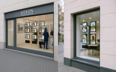 Schaufenster von Immobilien- und Versicherungsbüros sind Anwendungsszenarien für das Winlution-Display. (Foto: ACCENTA)