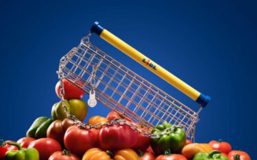 Die "Trolley Bag" aus Edelstahl greift die Form des klassischen Einkaufswagens auf. (Foto: LIDL)