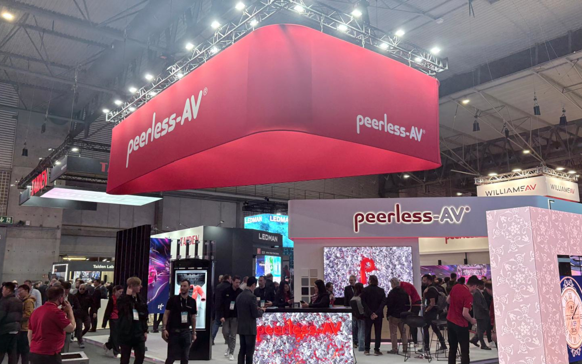 Der ISE 2026-Auftritt von Peerless-AV zeigen flexible modulare Aufbauten sowie einen Prototypen. (Foto: invidis)