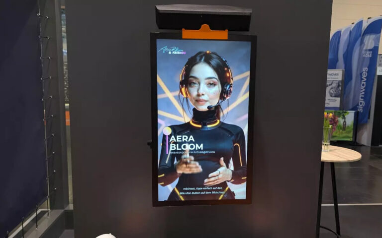 AI-Avatar "Aera Bloom" von Echion auf der Euroshop 2026 (Foto: invidis)