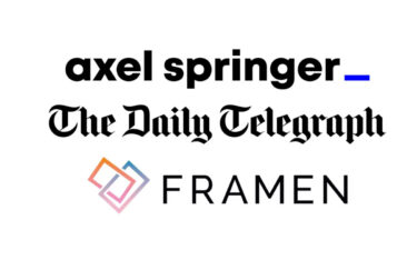 Axel Springer übernimmt The Telegraph - und könnte damit einen wichtigen Content-Baustein für die DooH-Tochter Framen liefern. (Logos: Axel Springer)