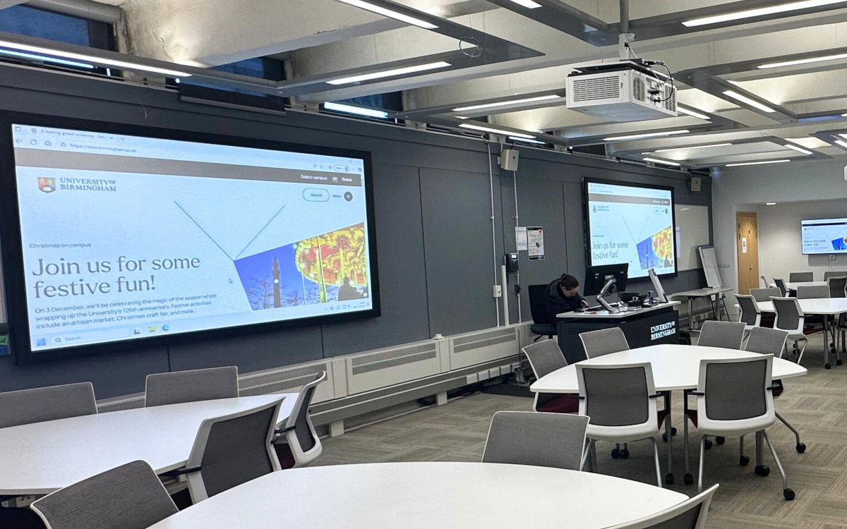 Die University of Birmingham modernisiert ihren Campus mit Avocor-Displays. (Foto: Avocor)