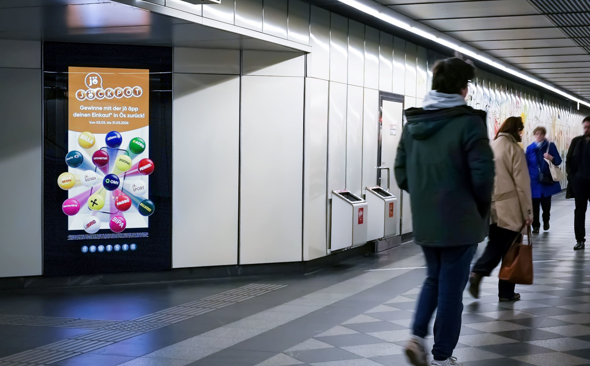 Gewista hat eine Kampagne mit 3D-Motiv für den Jö Bonus Club ausgerollt. (Foto: Gewista)