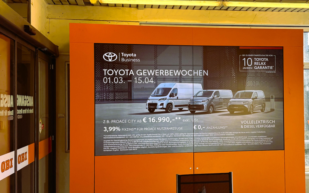 Toyota-Kampagne bei Obi Österreich (Foto: ZUGKRAFT)
