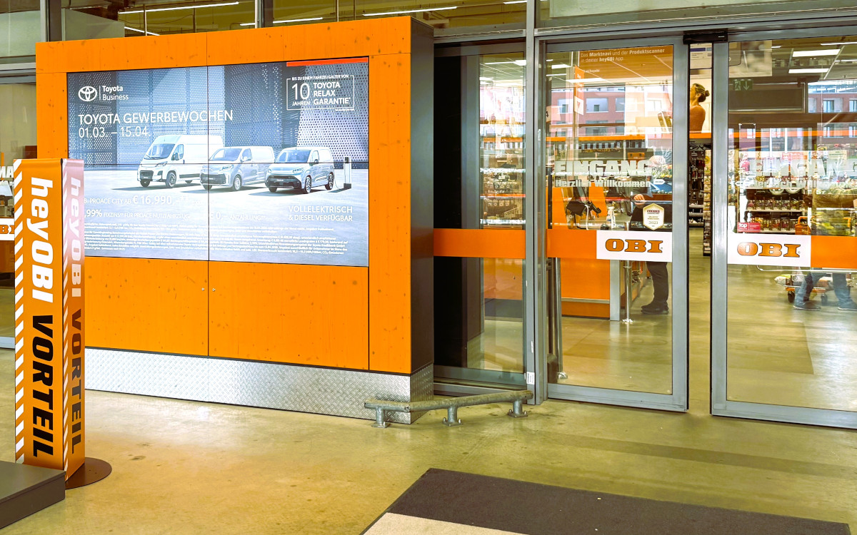 Toyota-Kampagne bei Obi Österreich (Foto: ZUGKRAFT)