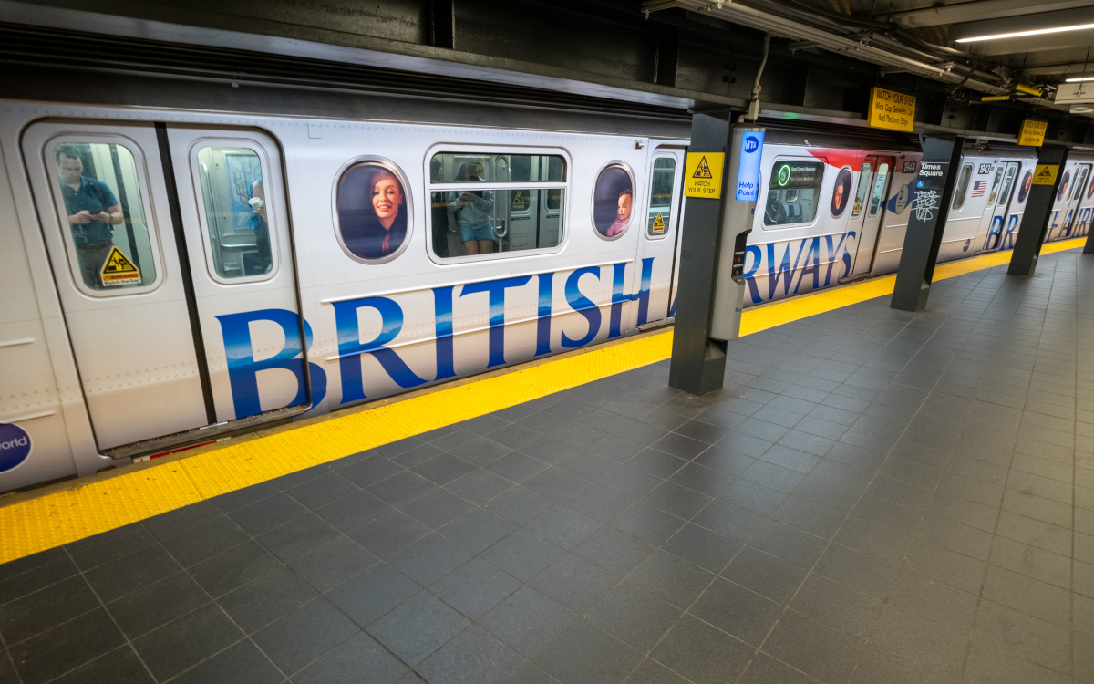 Eine U-Bahn in New York wurde zur Maschine von British Airways umgestaltet. (Foto: British Airways)