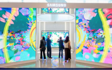 Samsung stellt auf der Art Basel Hong Kong seine digitalen Leinwände vor. (Foto: Samsung)