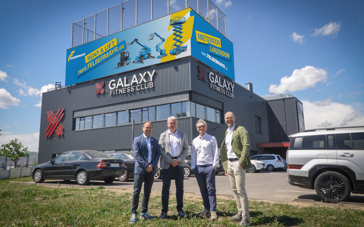 Von links: Gernot Uhlir (Österreichische Sporthilfe), Christian Wallner (Felbermayr), Michael Riekhoff (Azerion Austria), Marcus Zinn (Azerion Austria)