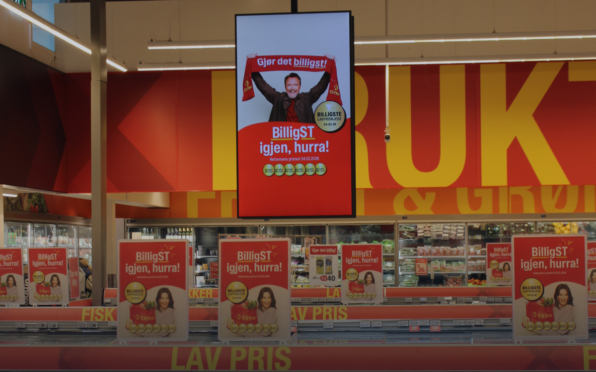 Coop Norway und Zetadisplay weiten ihr Retail-Media-Netzwerk auf die Extra-Filialen aus. (Foto: ZetaDisplay)