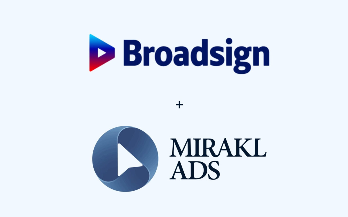 Broadsign und Mirakl Ads gehen eine strategische Partnerschaft ein. (Logos: Boradsign/Mirakl Ads)