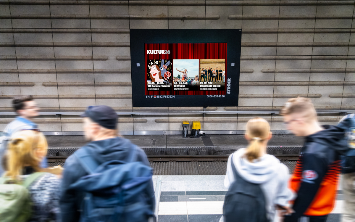 Ströer startet in Leipzig mit dem Kulturkalender ein kostenloses Angebot für Kulturschaffende, gemeinnützige Organisationen und Sportvereine. (Foto: Ströer)