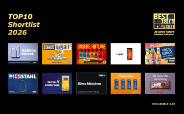 Das ist die Shortlist für den Best 18/1 Award 2026. (Foto: ASS Werbe)