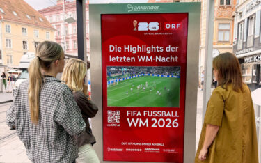 Tor-Szenen des ORF auf DooH-Displays (Foto: Ankünder)