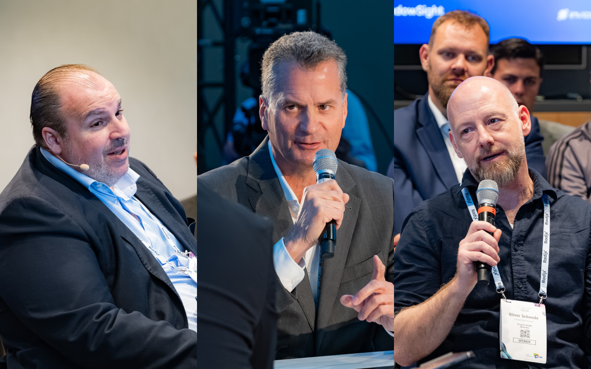 Repräsentanten der EMEA-Leader auf dem DSS Munich (von links): Borja Janáriz Sánchez von Econocom, Alberto Caceres von Trison, Oliver Schwede von Cancom (Bilder: Tom Cesalek/invidis)