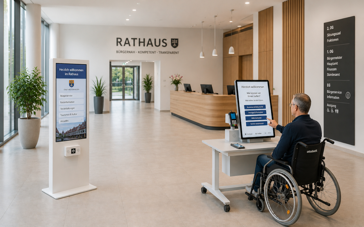 Werkstation aktualisiert seine Barrierefreiheits-Richtlinie BIMK 4712:2026 für Kioskterminals und Informationsstelen. (Foto: Werkstation GmbH)