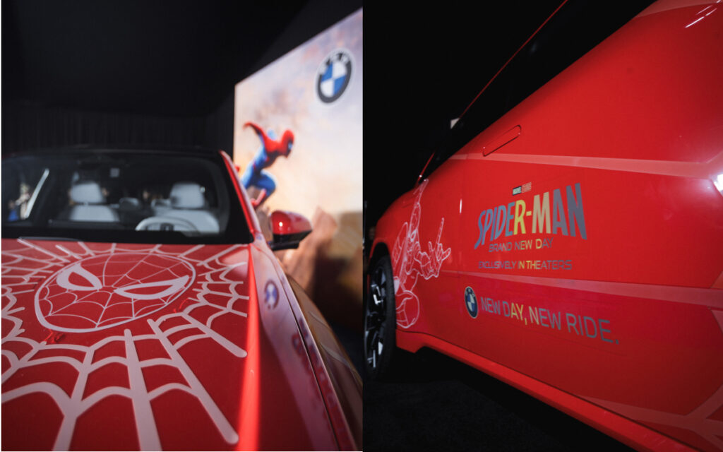 Die E-Paper-Oberfläche zeigt dynamische Spiderman-Inhalte auf der Außenhülle. (Fotos: BMW)