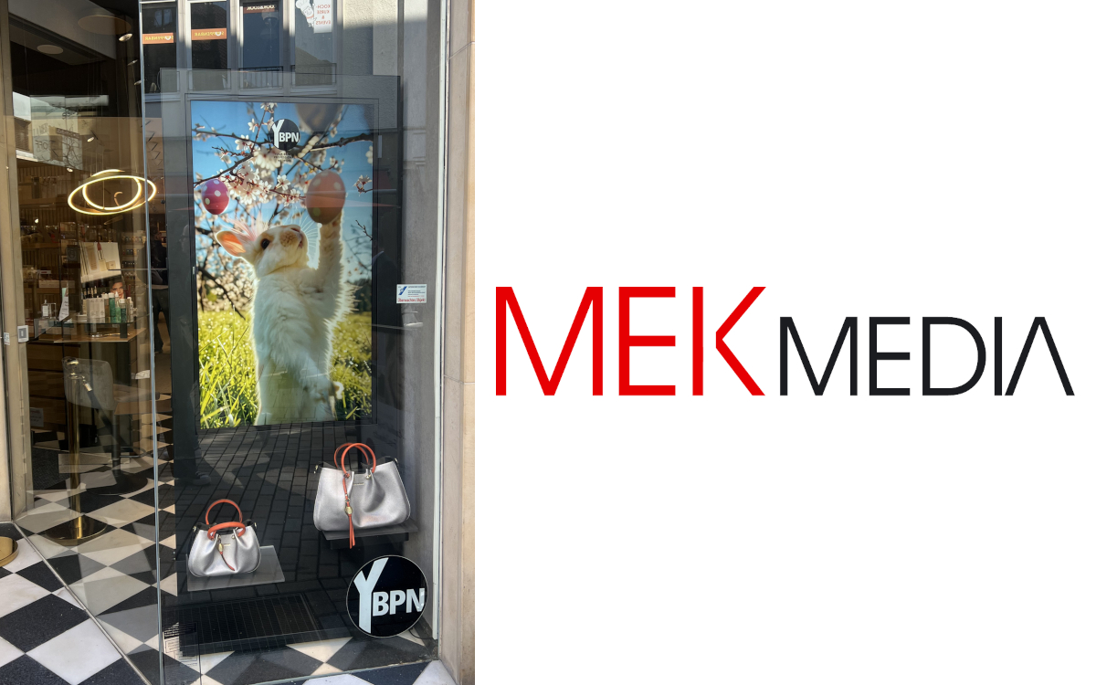MEK Media hat sensorbasierte Displays in Schaufenstern der Beauty Alliance installiert. (Foto/Logo: MEKmedia)