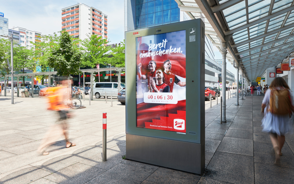 Stiegl rollte eine DooH-Kampagne zur WM im Azerion-Netzwerk aus. (Foto: Johannes Plattner)