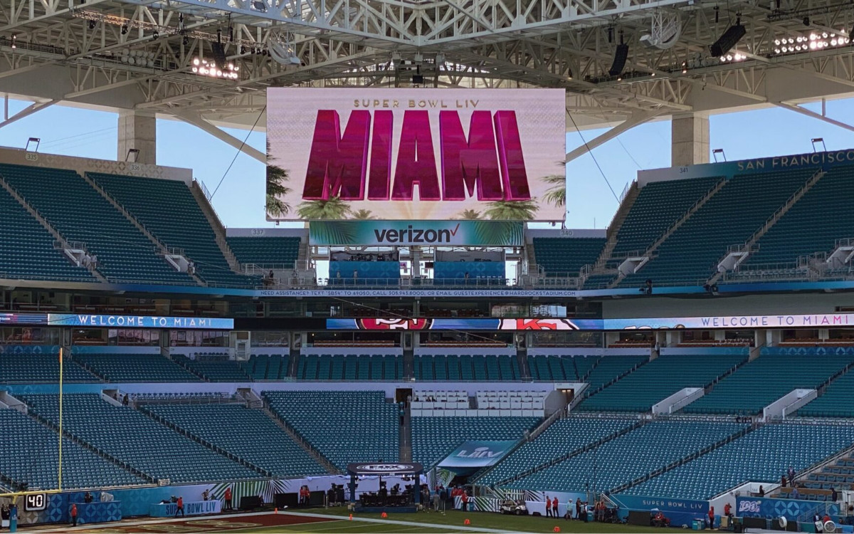 Hard Rock Stadium in Miami mit großer LED-Wand (Foto: Daktronics)