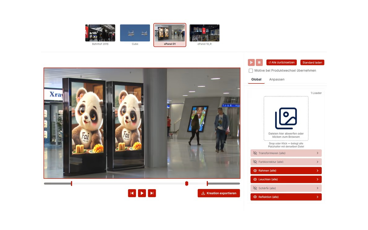 Das Interface des neuen Kreativ-Tools Virtual Campaign. (Foto: