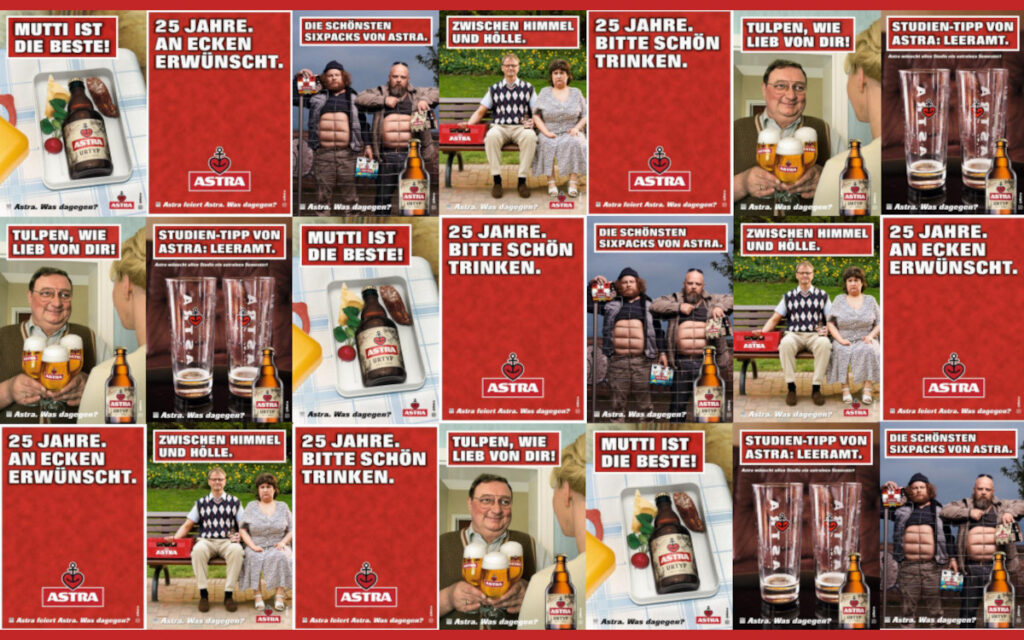 Collage an Astra-Plakaten (Foto: Astra)