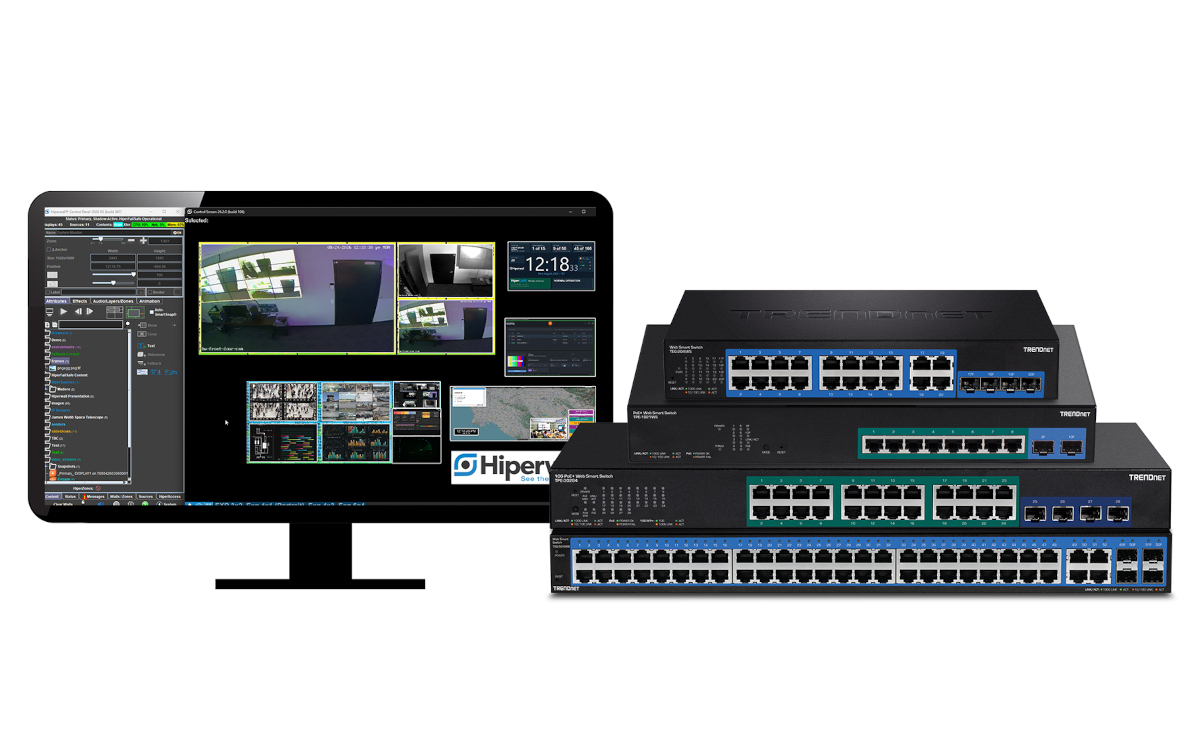 Trendnet und Hiperwall zertifizieren ausgewählte Managed Switches für den Einsatz in geschäftskritischen Videowand-Installationen. (Foto: TRENDnet)