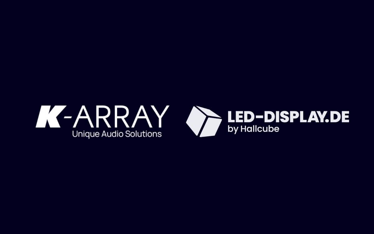 K-Array und Hallcube wollen künftig gemeinsam Stadion-Projekte umsetzen. (Logos: K-array & Hallcube)