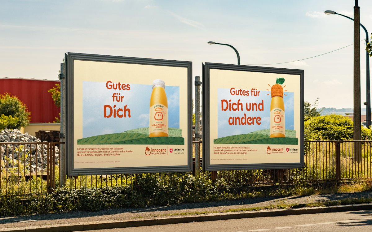 Das Mock-up zeigt wie die OoH-Inhalte der Innocent-Kampagne aussehen werden. (Foto: innocent)